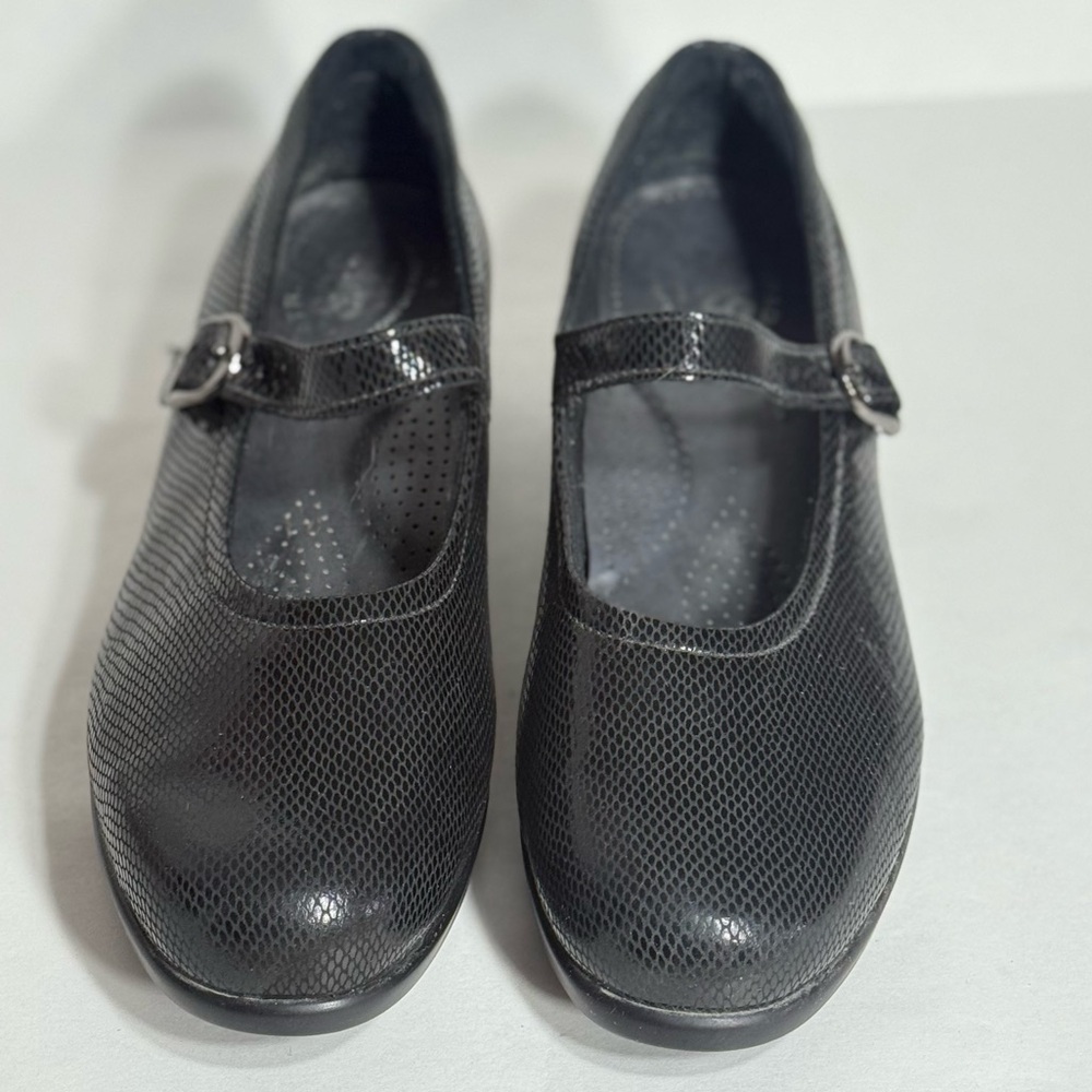 SAS Black Perforated Mary Jane Flats